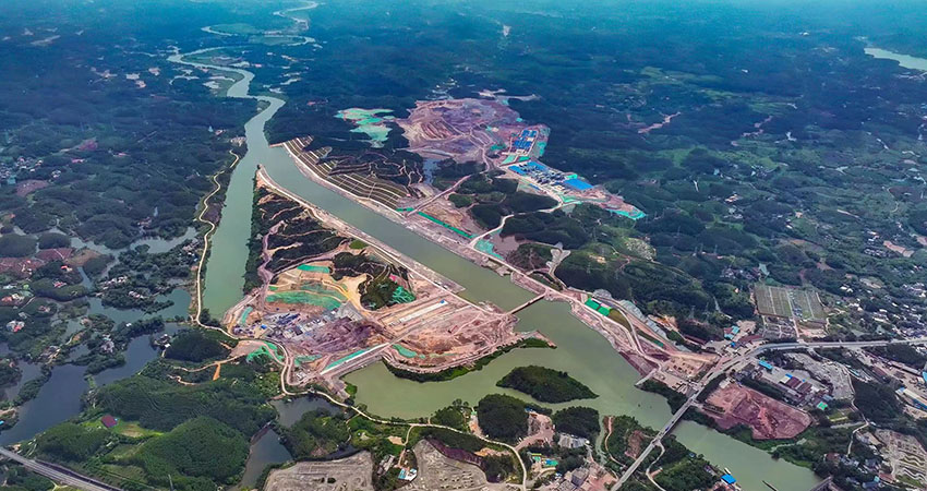 青年枢纽临近入海口。平陆运河集团供图 青年枢纽临近入海口。平陆运河集团供图