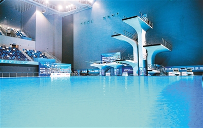 西安奥体中心游泳跳水馆。（资料图片 首席记者 王健 摄）