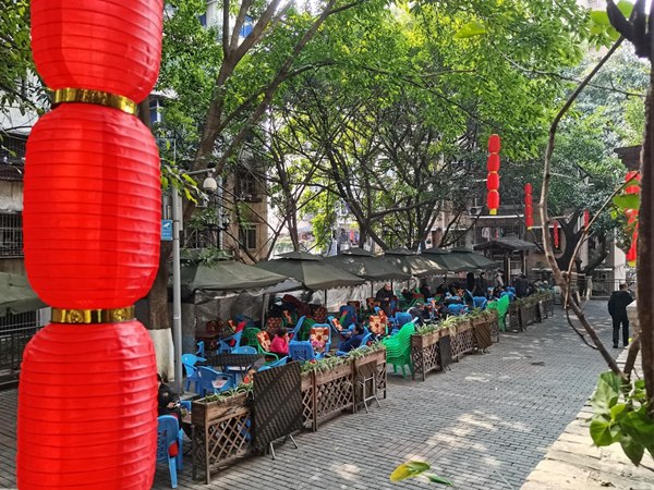 南湖社区“三益”建设成果——茶韵广场。孙启凡摄